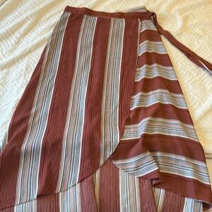 Striped wrap skirt